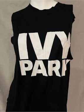 IVY PARK Black Sleeveless Logo Tank